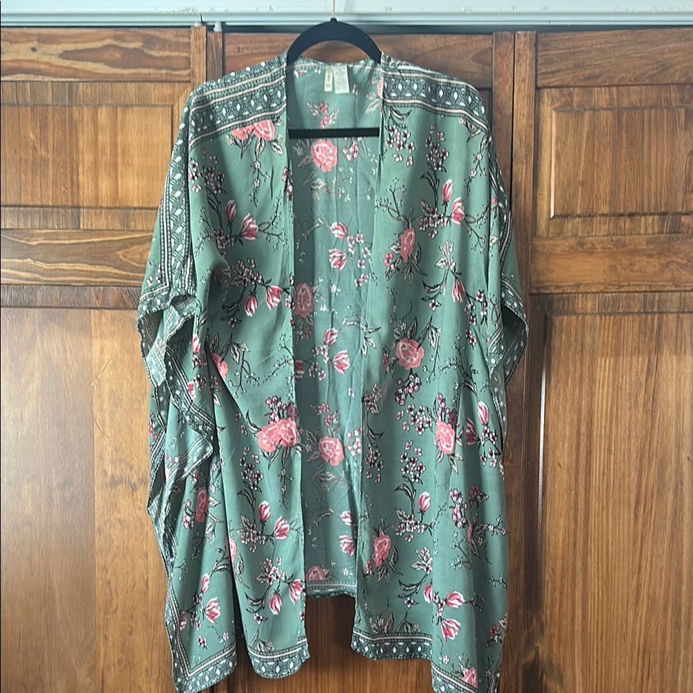 Floral Green Kimono